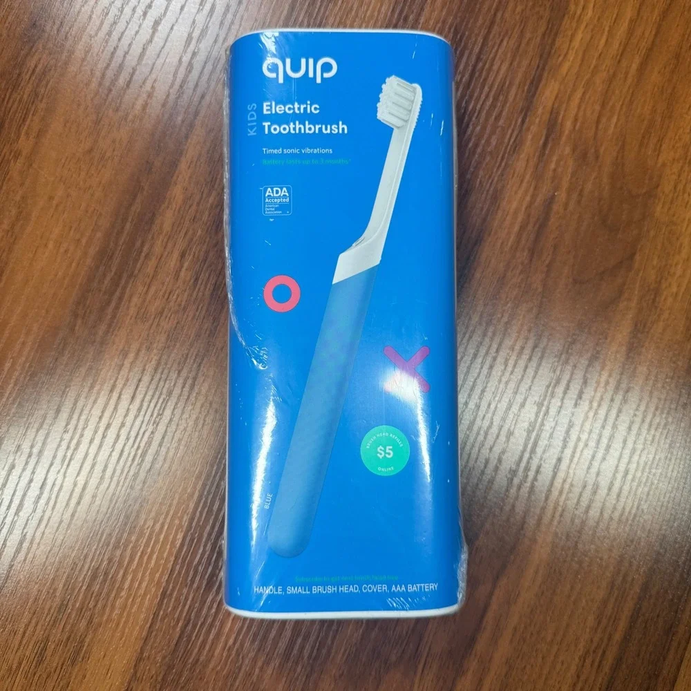 Quip Kids Electric Toothbrush Blue Sonic Vibrations Timer ADA Accepted